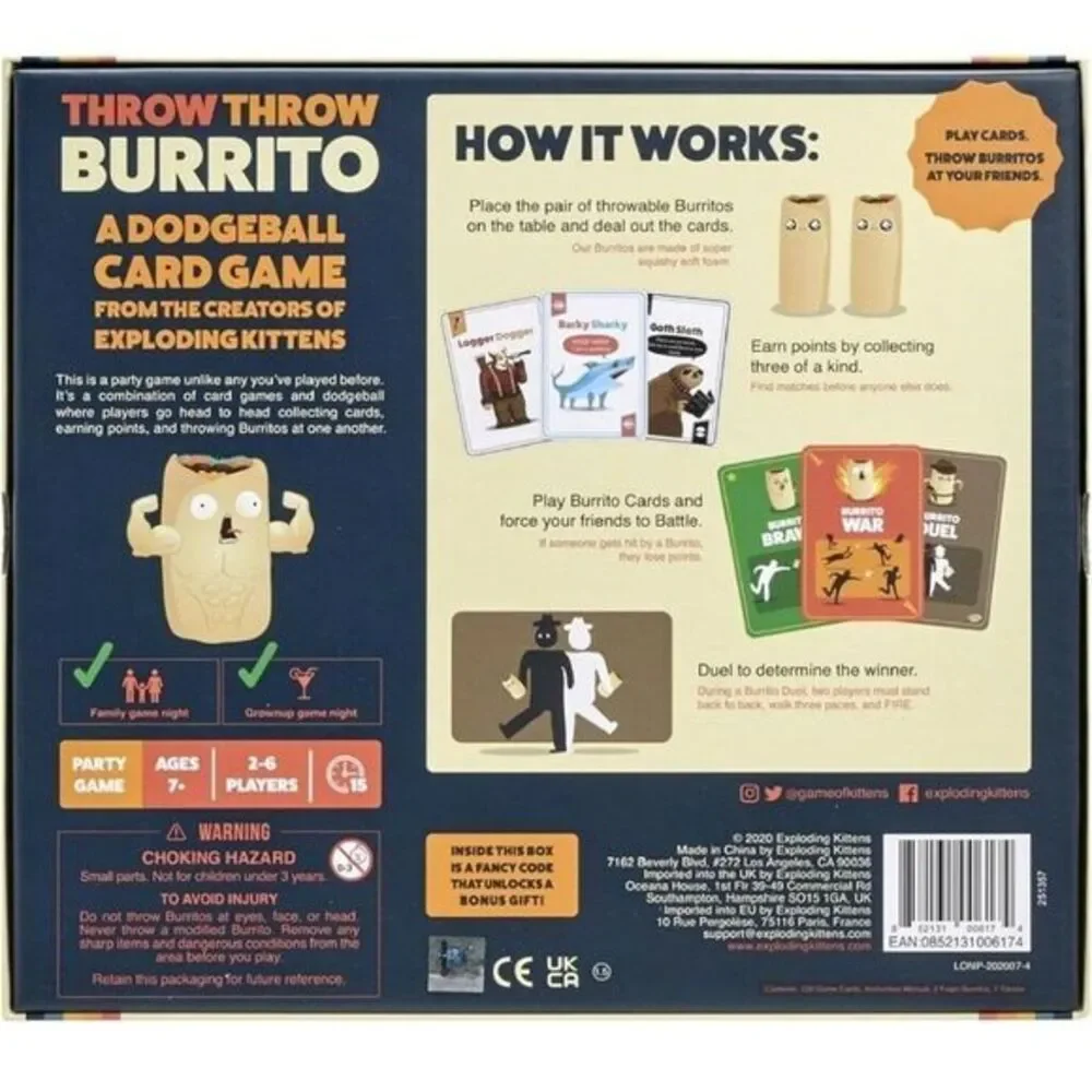 New Throw Throw Burrito Game Party‎ Cards Board Dorm Family Game Night